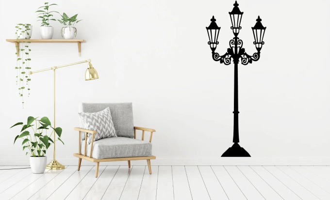 Lepy.cz Samolepka na zeď Lampa Velikost (šířka x výška): 38x100cm, Barevná varianta: Světle žlutá