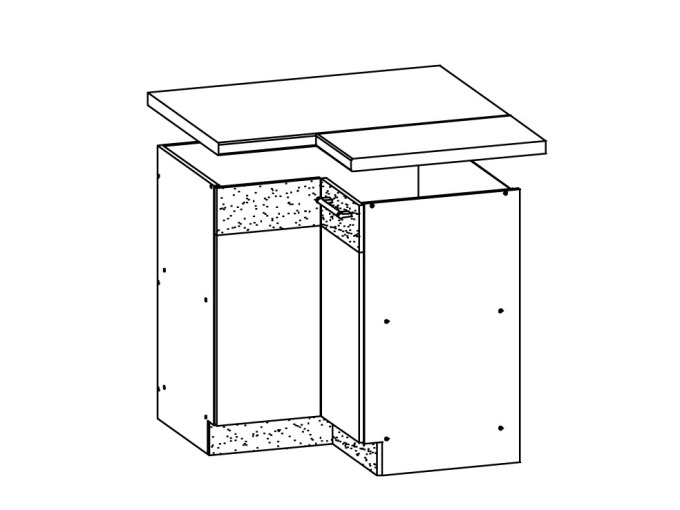 RUTHIN, dolní rohová skříňka D90NW, buk
