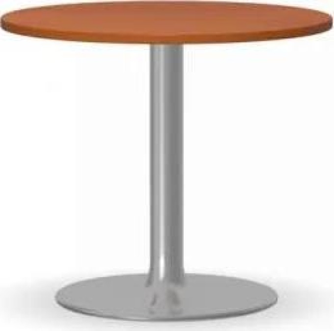 Konferenční stolek ZEUS II, průměr 600 mm, chromovaná podnož, deska třešeň