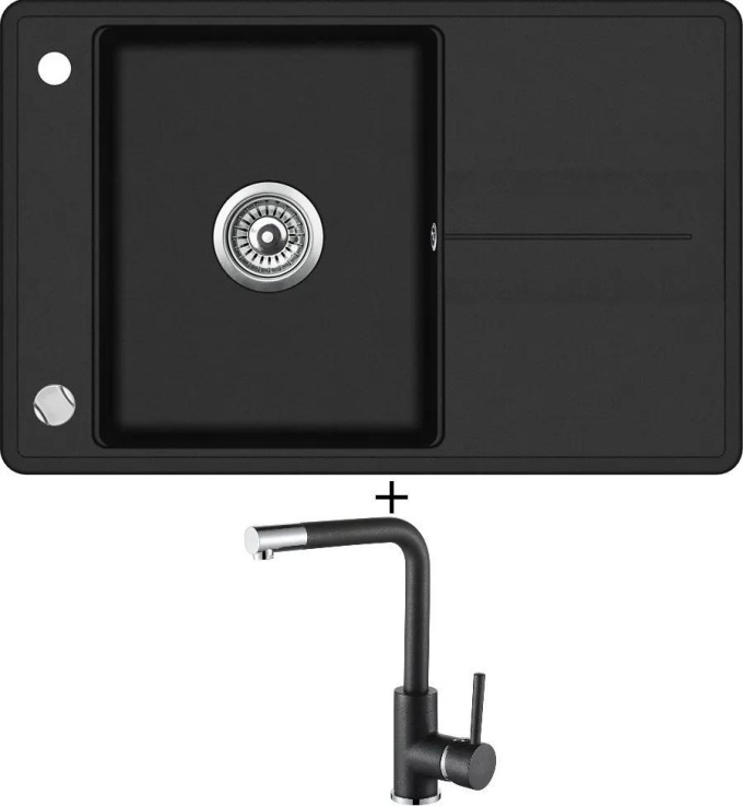 SET Aquastone LOTOS 40 černá metalická + Aquastone AQ 5581 černá metalická