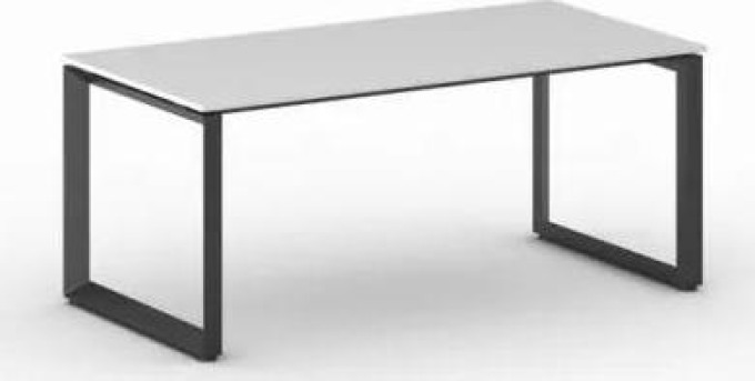Kancelářský stůl PRIMO INSPIRE, černá podnož, 1800 x 900 mm, bílá