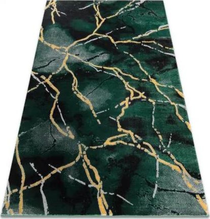 koberec EMERALD výhradní 1018 glamour, stylový mramor lahvově zelená velikost 120x170 cm | krásné koberce cz