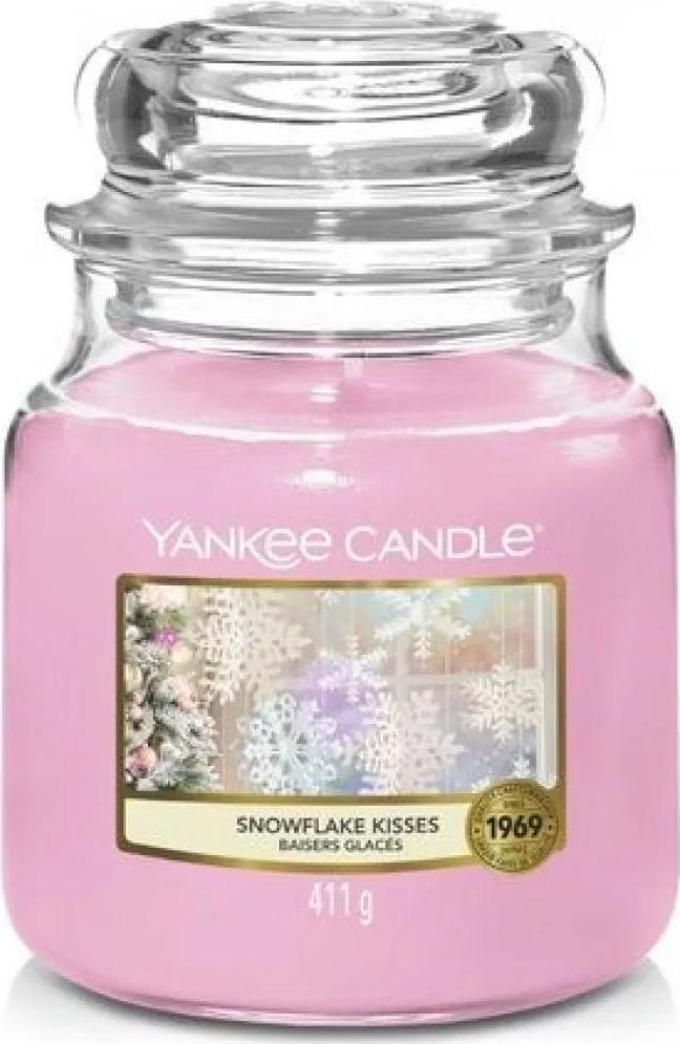 Yankee Candle vonná svíčka Classic ve skle střední Snowflake Kisses