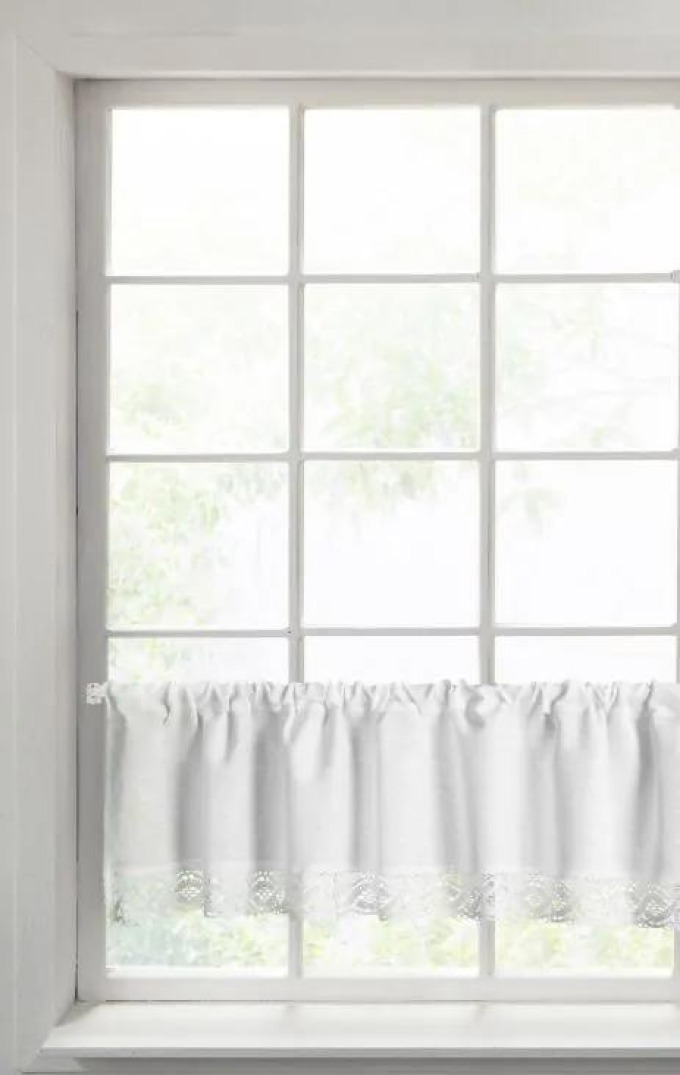 Bílá záclona na pásce VINCE 150x30 cm