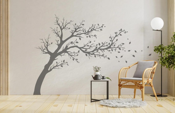 Podzimní strom samolepka na zeď ve velikosti od 1190x810 mm s barevností na přání