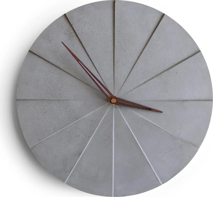 ODLITO.CZ Koláč - betonové hodiny – šedá