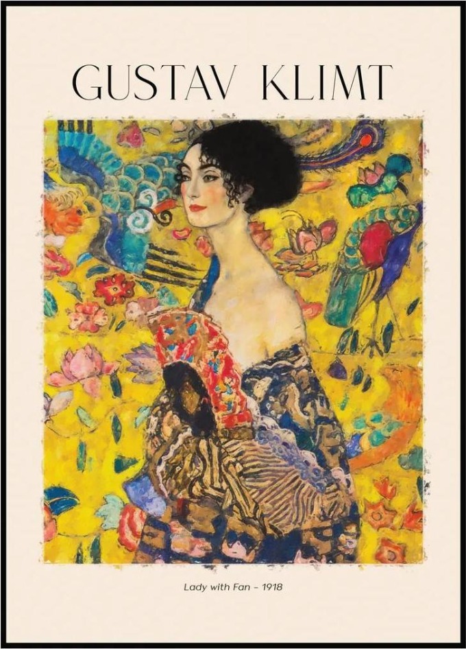 Gustav Klimt - Dáma s vějířem 30 x 40 cm