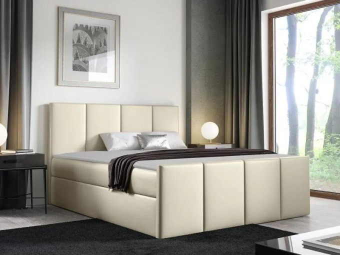 Kontinentální postel Bautista, Rozměr postele: 140x200, Barva:: ekokůže Soft 033