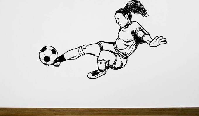 Lepy.cz Samolepka na zeď Fotbalistka Velikost (šířka x výška): l20x73cm, Barevná varianta: Světle zelená