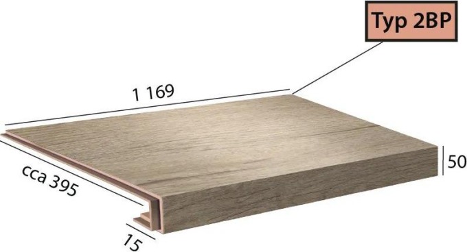 Vinylové schody Ecoline Step 2BP - 9506 Dub bílý polární