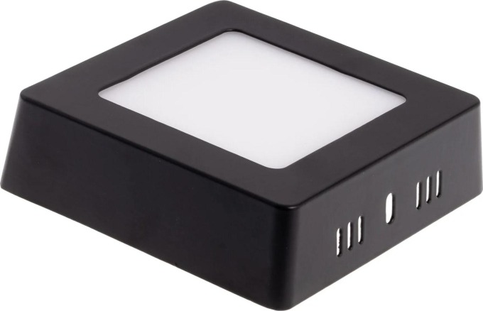 T-LED BPS6 LED panel 6W přisazený černý čtverec Teplá bílá