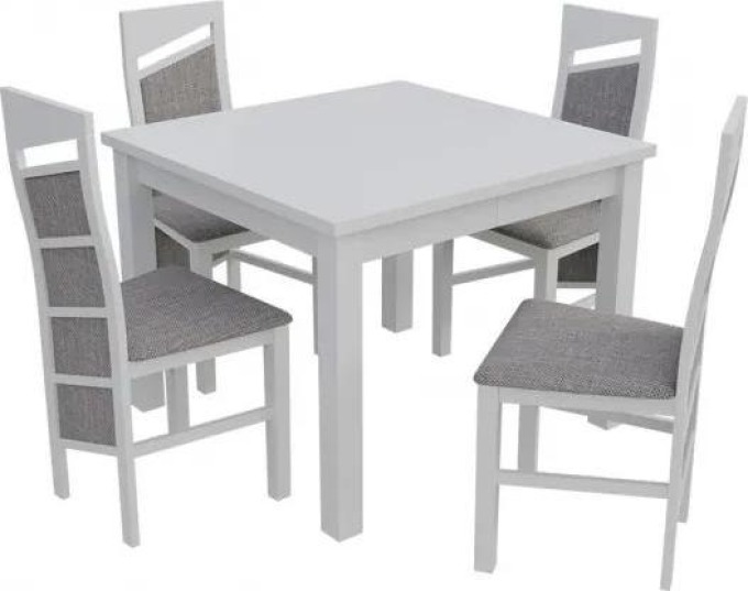 Jídelní set pro 4 osoby - RK033, Barva dřeva: bílá, Potah: Lawa 05
