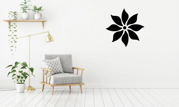 Lepy.cz Samolepka na zeď Květ Plamének Velikost (šířka x výška): 85x85cm, Barevná varianta: Světle hnědá