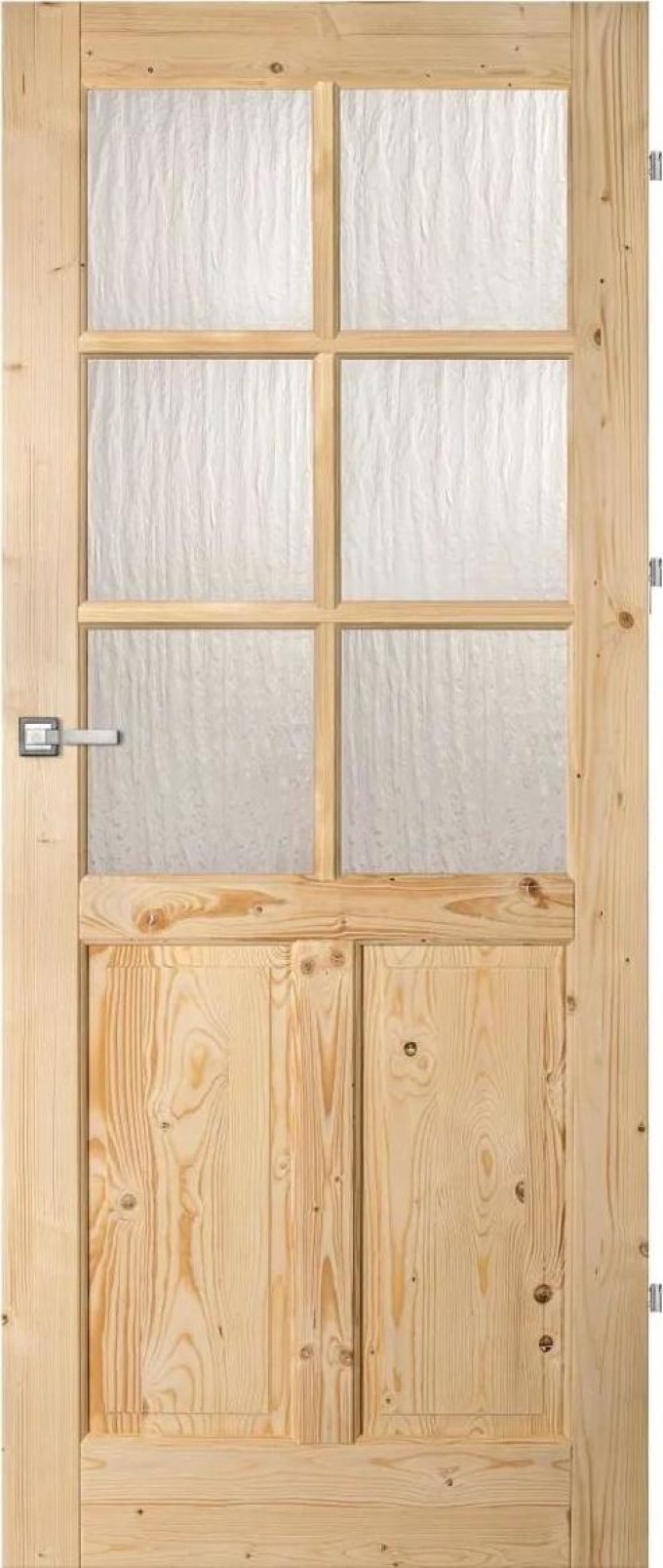 Verona Interiérové dveře 6Lux Eco, 80 P, 850 × 1985 mm, masivní dřevo, pravé, smrk, prosklené