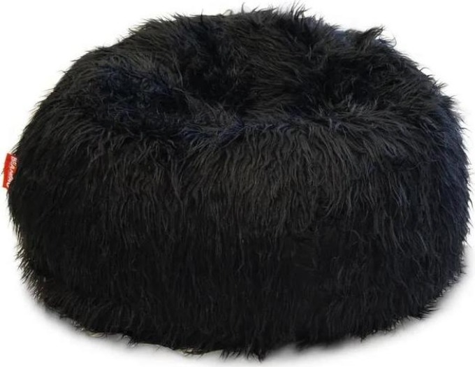 Elegantní a komfortní černý sedací pytel s třásněmi pro váš obývací pokoj