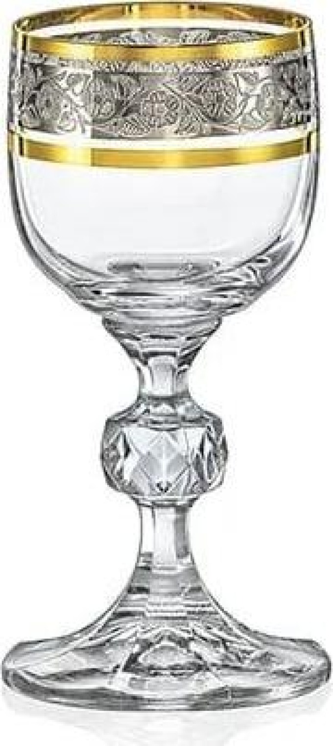 Crystalex - Bohemia Crystal Sklenice na destiláty a likéry Claudia 50 ml s dekorem Exclusive platinum, 6 ks