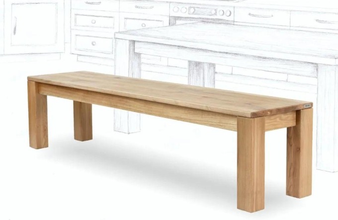 Dřevěná lavice z masivního dubu vhodná pro jídelní stůl nebo předsíň