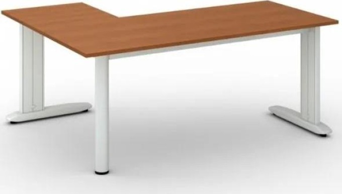 Rohový kancelářský psací stůl PRIMO FLEXIBLE 1800 x 1400 mm, třešeň