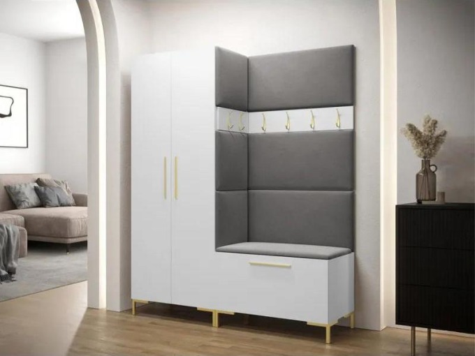 Předsíňová sestava Frunofta I, Barva: bílá, Barva látek:: Manila 16