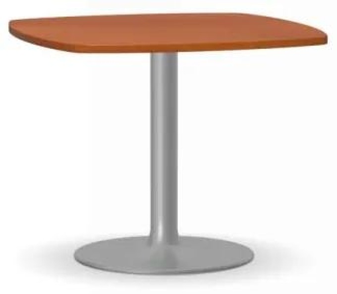 Konferenční stolek ZEUS II, 660x660 mm, šedá podnož, deska třešeň