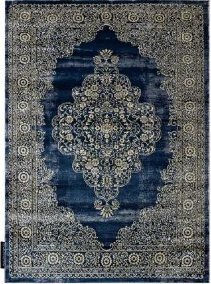 Moderní koberec DE LUXE 474 ornament Strukturální tmavě modrý / zla velikost 120x170 cm | krásné koberce cz