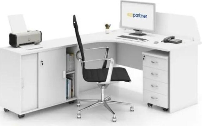 Sestava kancelářského nábytku MIRELLI A+, typ F, levá, bílá