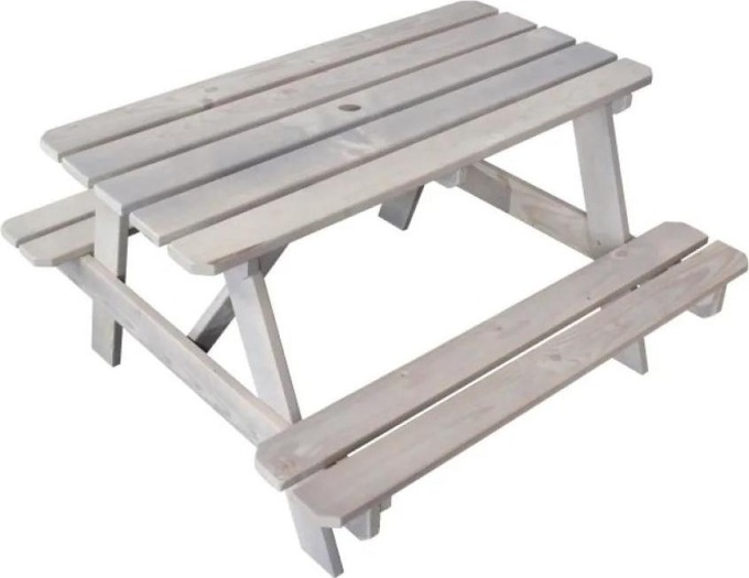 Dětský zahradní stůl piknikový s lavičkami, 90 × 91,5 × 50 cm, dřevo