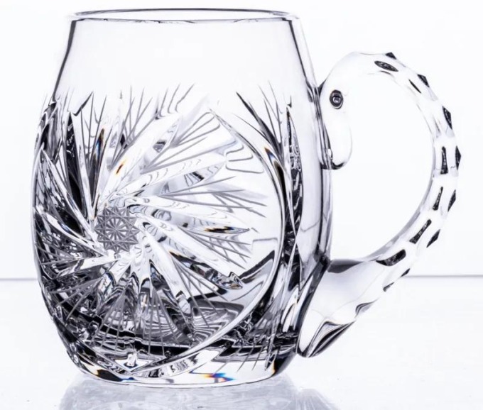 Onte Crystal Bohemia Crystal ručně broušený pivní půllitr Větrník 1KS