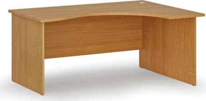 Ergonomický kancelářský pracovní stůl PRIMO WOOD, 1600 x 1200 mm, pravý, buk