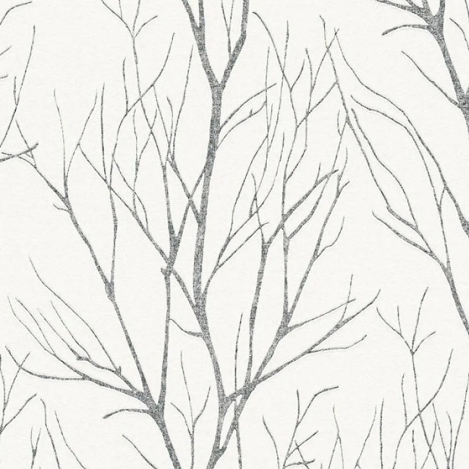 Vliesová tapeta s motivem větviček a stromů, vhodná pro aplikaci na rovné stěny s vlhkostí do 0,8 %