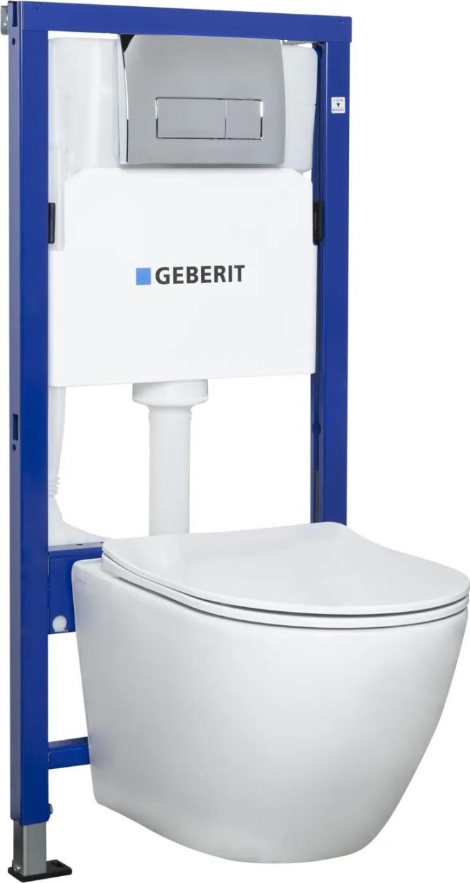 Aplomo Geberit Duofix Basic Delos White/Delta WC závěsný komplet