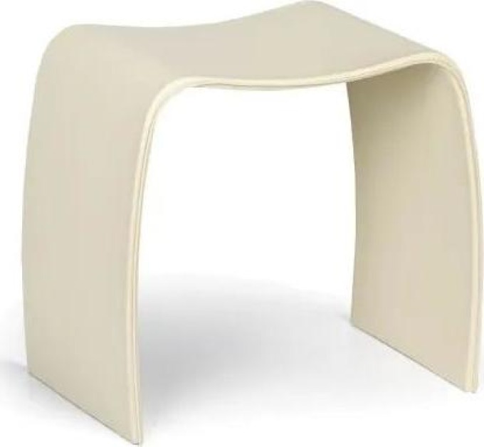 Dřevěná stolička BENTWOOD II s krémovou eko kůží a efektním prošíváním