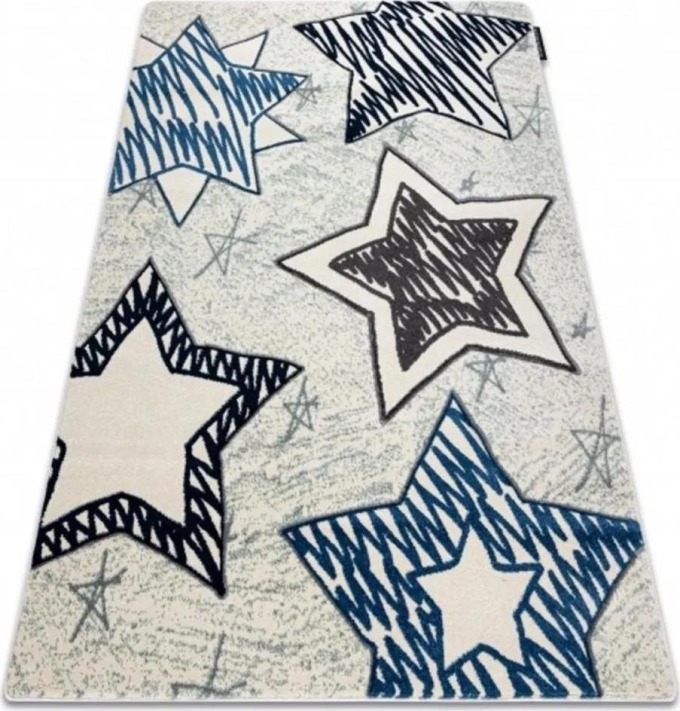 Dětský kusový koberec Hvězdy modrý 80x150cm