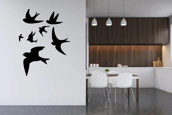 Lepy.cz Samolepka na zeď Ptáci - Vlaštovky Velikost (šířka x výška): l20x156cm, Barevná varianta: Světle zelená