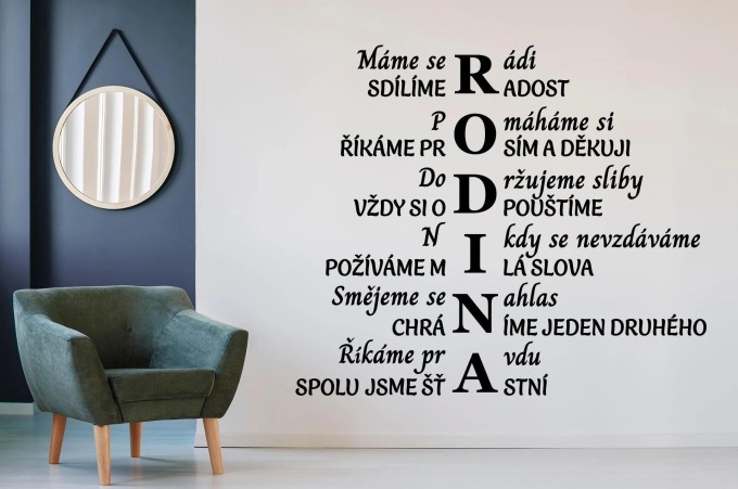 Lepy.cz Samolepka na zeď Rodina Velikost (šířka x výška): l34x115cm, Barevná varianta: Karafiátová růžová