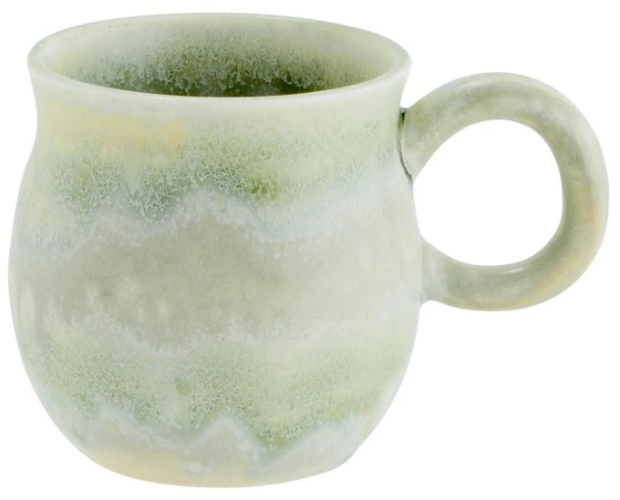 MADAM STOLTZ Kameninový hrnek Multi Coloured 250 ml zelená, zelená barva, šedá barva, keramika
