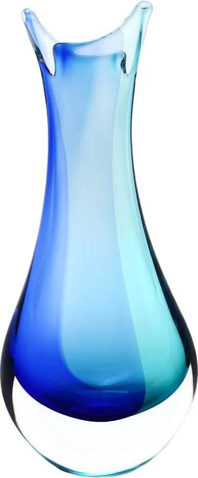Skleněná váza hutní 09, modrá a tyrkysová, 21 cm | České hutní sklo od Artcristal Bohemia