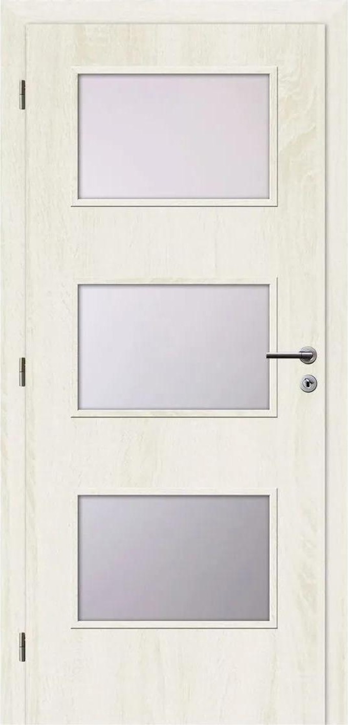 Solodoor Interiérové dveře Etta 6, 70 L, 750 × 1985 mm, fólie, levé, Andorra white, prosklené