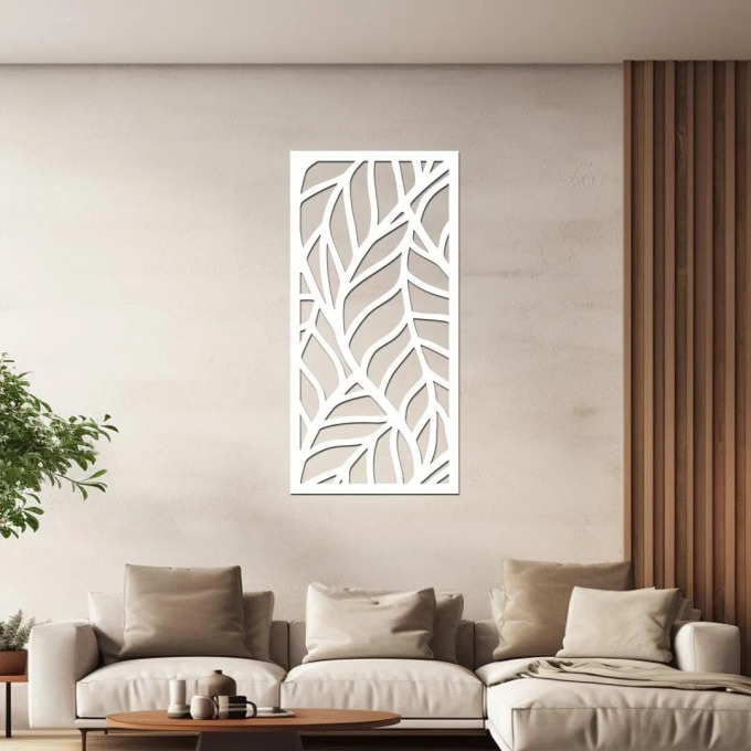 dřevo života Dekorační panel LEAF Rozměry (cm): 30x60, Barevný vzor: Bílá