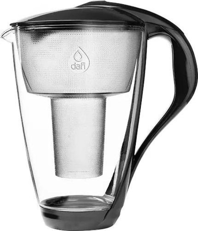 Skleněná filtrační konvice Dafi Crystal (černá) s ergonomickou rukojetí a elegantním designem pro moderní kuchyni