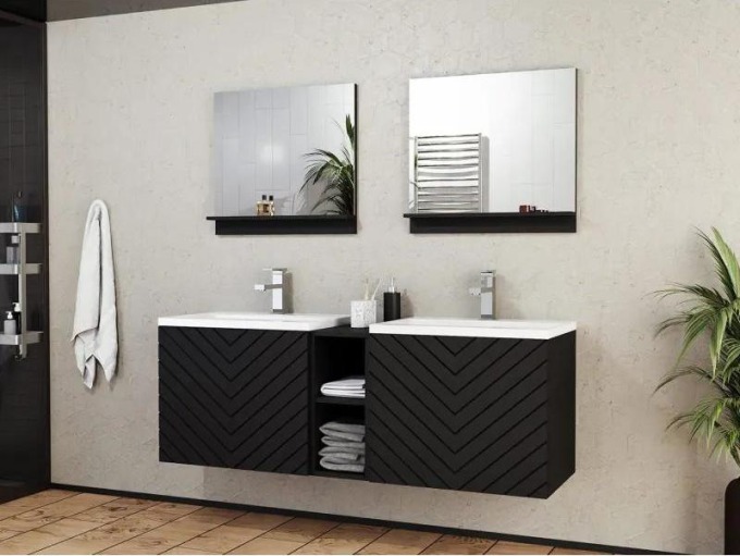 Koupelnová sestava Najrip VI, Sifon k umyvadlu: ne, Barva dřeva: černá