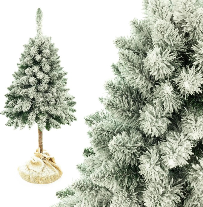 TRENDIE Vánoční stromek Borovice zasněžená na pníku 180 cm