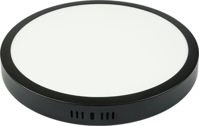 ecoPLANET Kruhový LED panel pro povrchovou montáž - černý - 24W - studená bílá