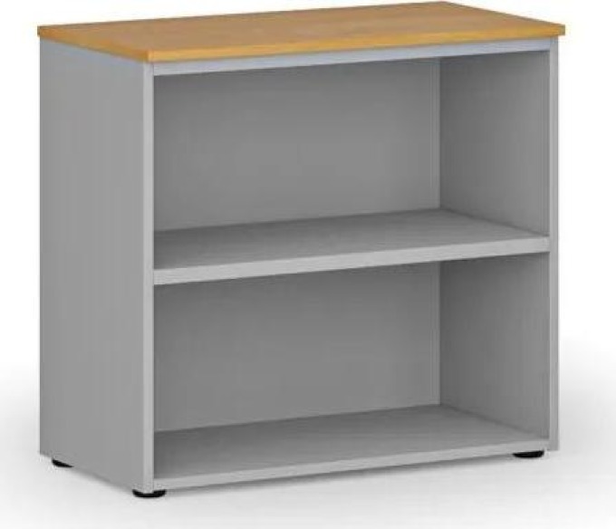 Kancelářský regál PRIMO GRAY, 740 x 800 x 420 mm, šedá/buk