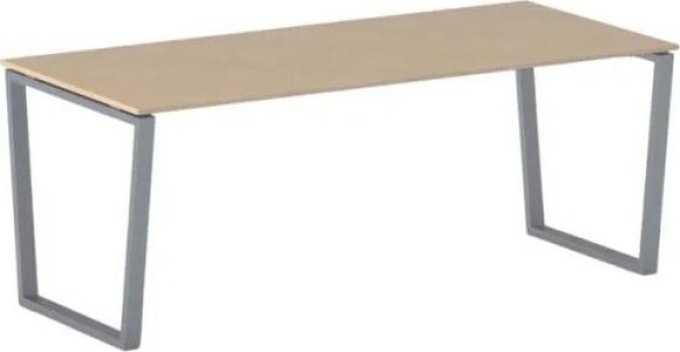 Kancelářský stůl PRIMO IMPRESS, šedostříbrná podnož, 2000 x 900 mm, buk