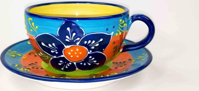 CANARIAS Šálek na čaj - modrá květina