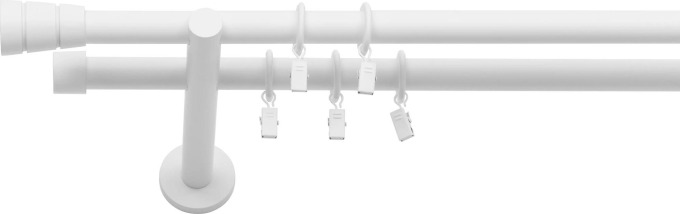 Garnýž Walec Basic 19 mm bílá matná 120 cm - Moderní a elegantní garnýž s minimalistickým designem a širokou škálou barev pro dokonalý doplněk každého otevřeného prostoru