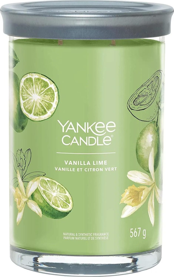 Yankee Candle vonná svíčka Signature Tumbler ve skle velká Vanilla Lime 567g