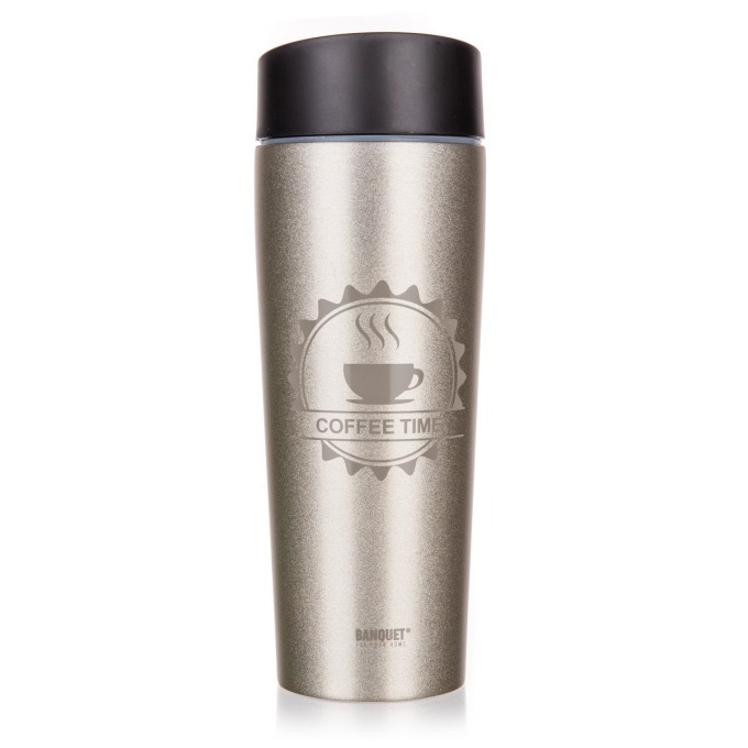 Banquet Termohrnek cestovní COFFEE 350 ml, Ivory