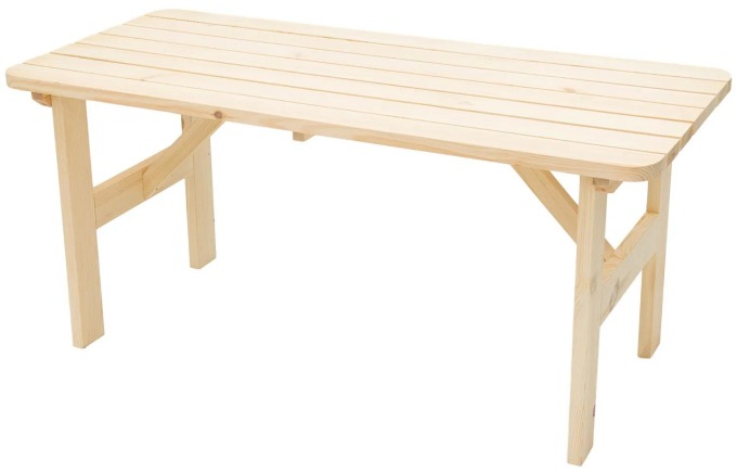 DEOKORK Masivní dřevěný zahradní stůl z borovice dřevo 32 mm (150 cm)
